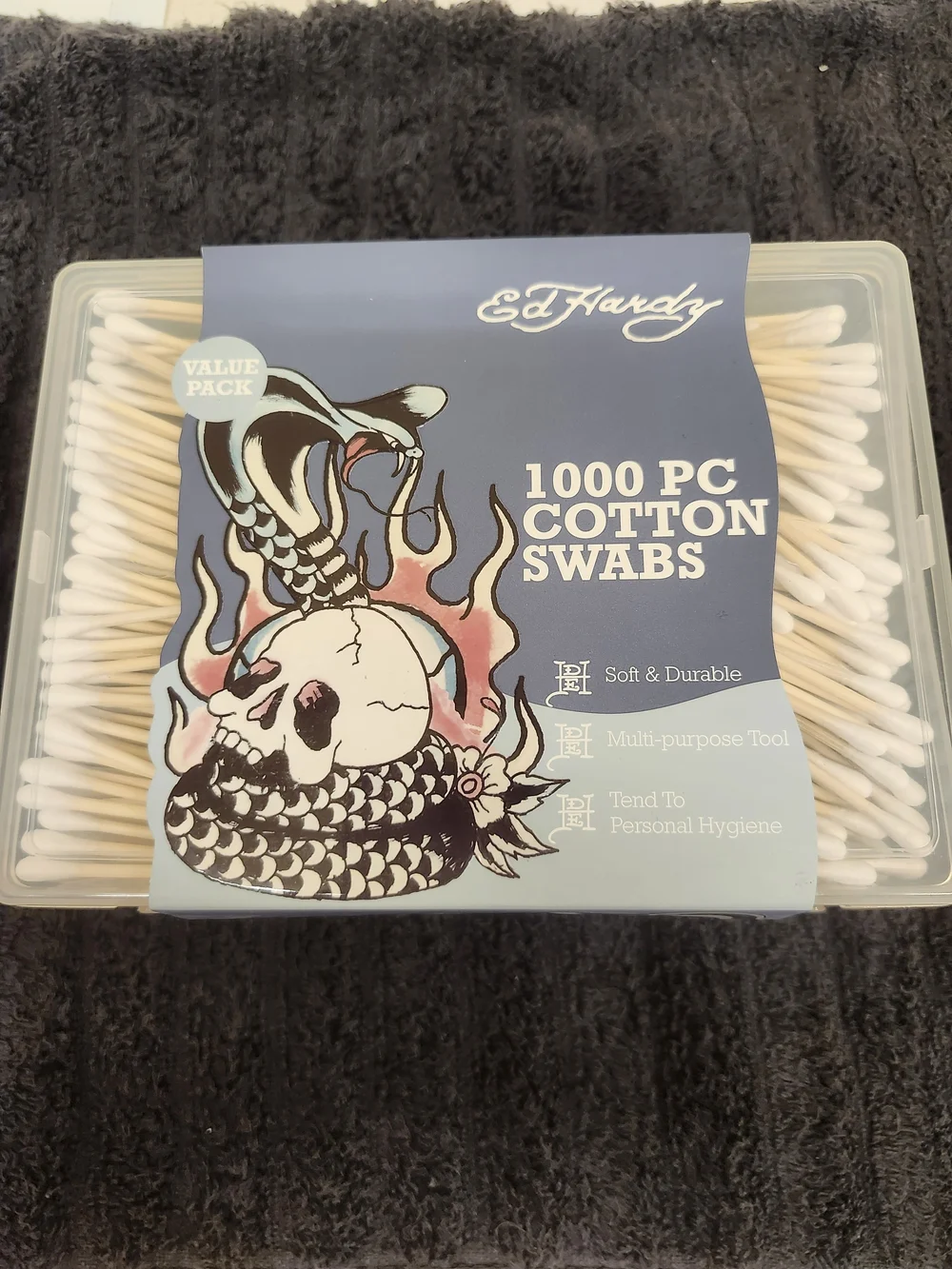 Ed Hardy Blue Pack 1000pc Cotton Swabs